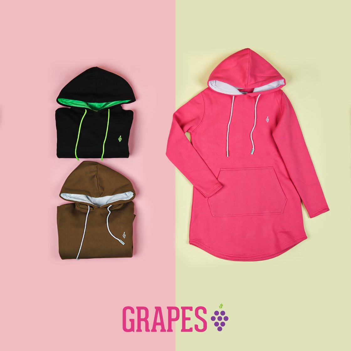 Grapes Hoodie, 100% Cotton